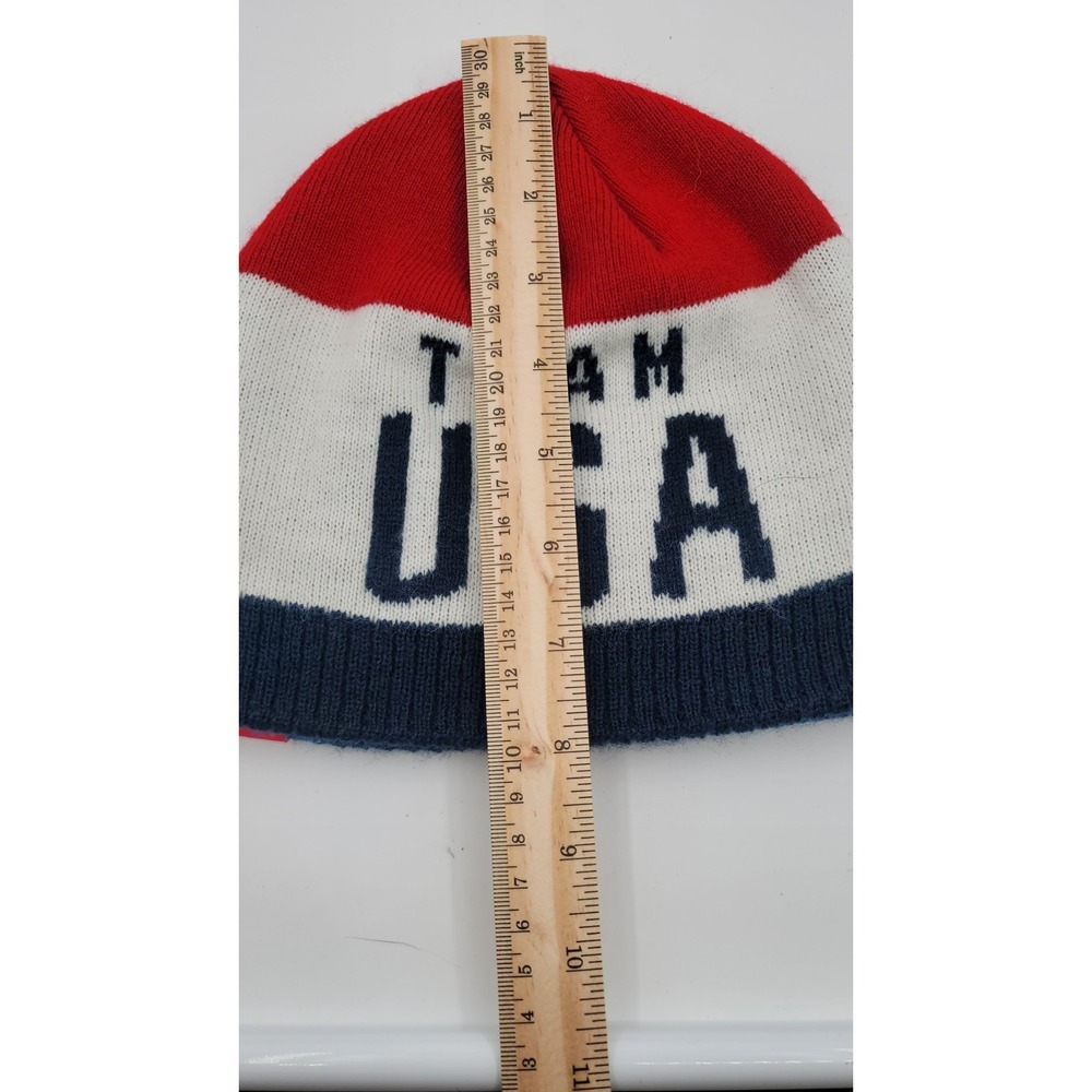Team USA Olympic Beanie Knit Hat Red Wht Blue Flag  Ski Snow Cross Country Skate - Picture 6 of 7